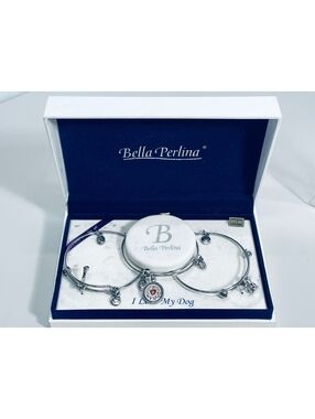 Bella Perlina I Love My Dog Charm Bracelets Set of 3